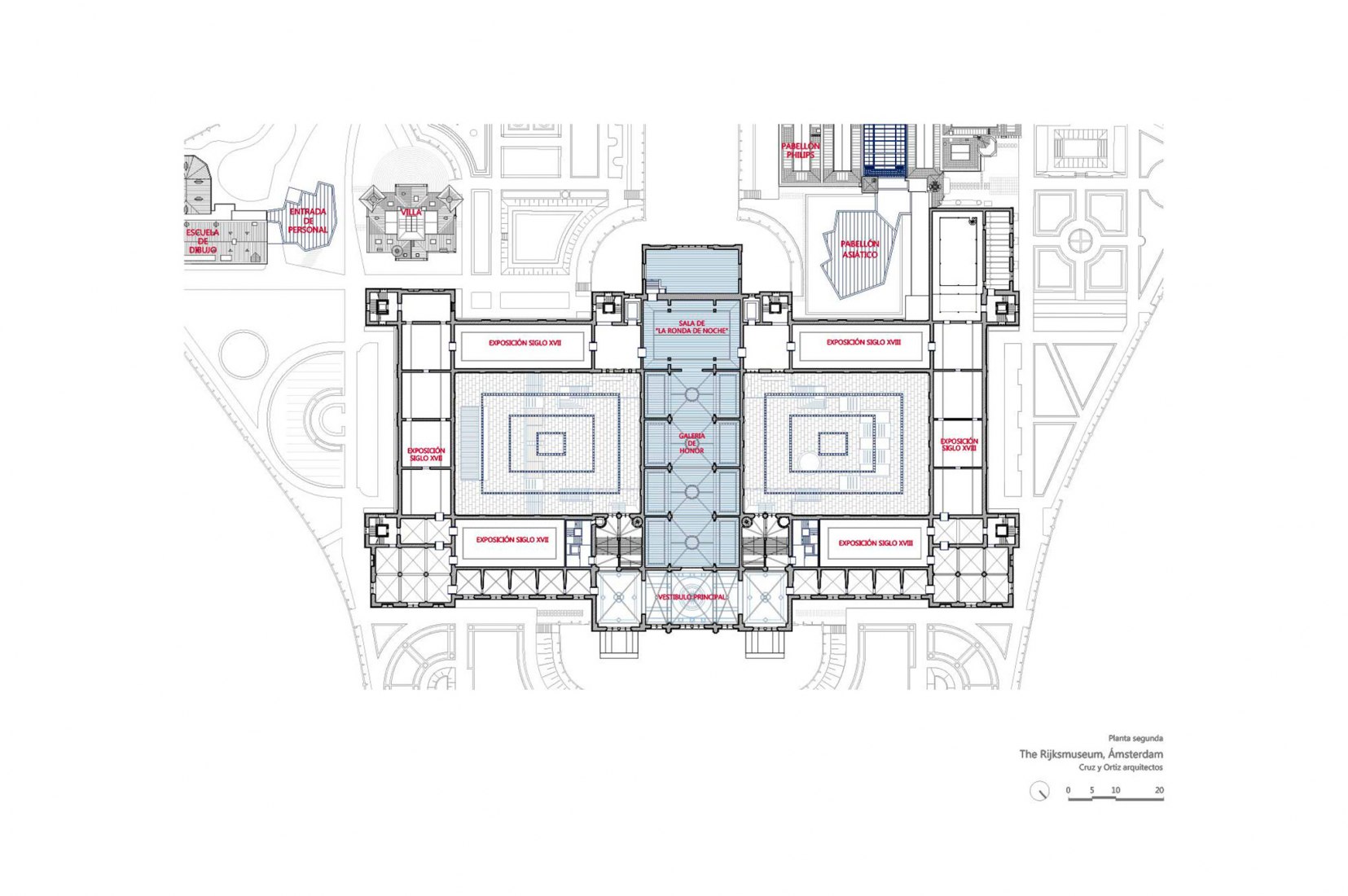 Segunda planta. El Rijksmuseum por Cruz y Ortiz Arquitectos.