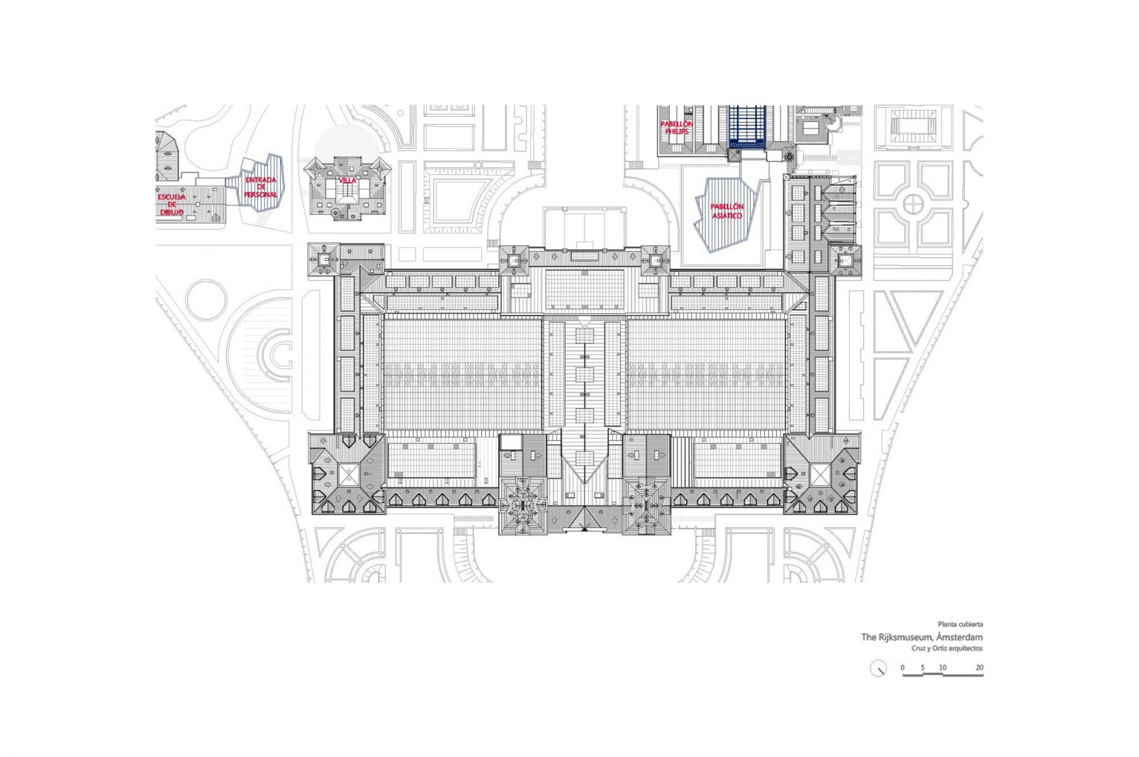 Cubierta. El Rijksmuseum por Cruz y Ortiz Arquitectos.