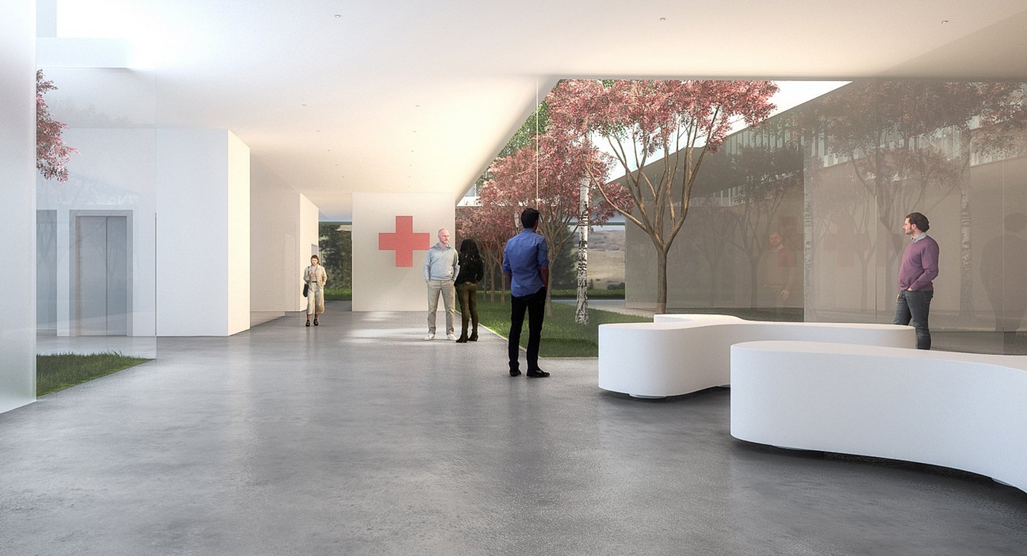Visualización del interior. Nueva sede de la Cruz Roja española en la ciudad de Ávila por ABLM Arquitectos. Imagen Cortesía de ABLM Arquitectos. 