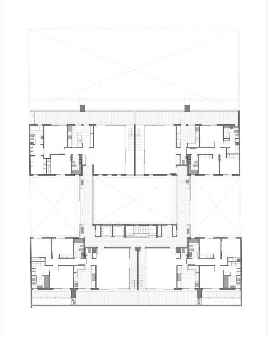 Third floor. AER La Pampa Building by Cubero-Rubio arquitectos
