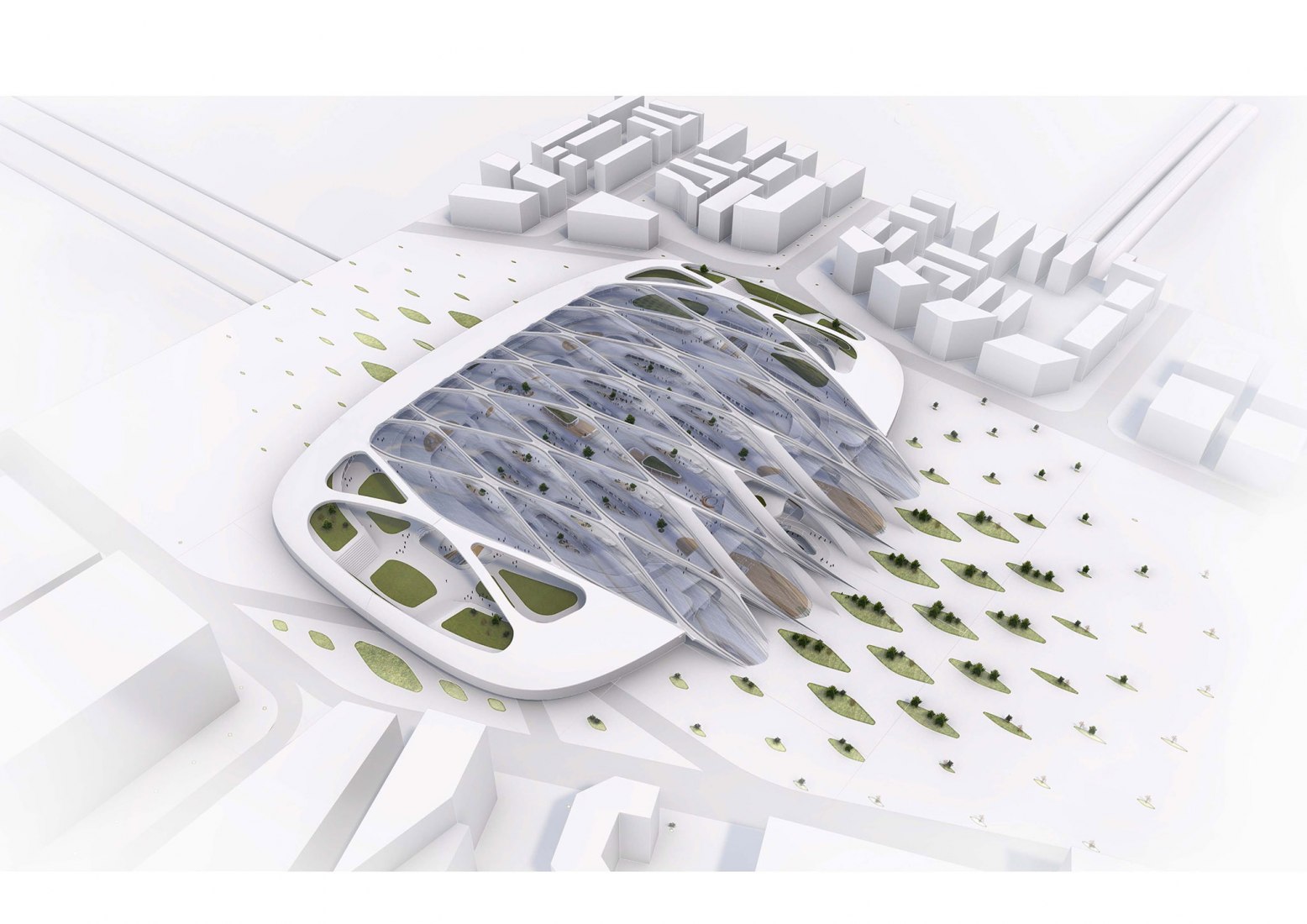 Modular diagram. 'Hyperloop Station' from Amsterdam to Frankfurt by UNSFutures. Image © UNStudio