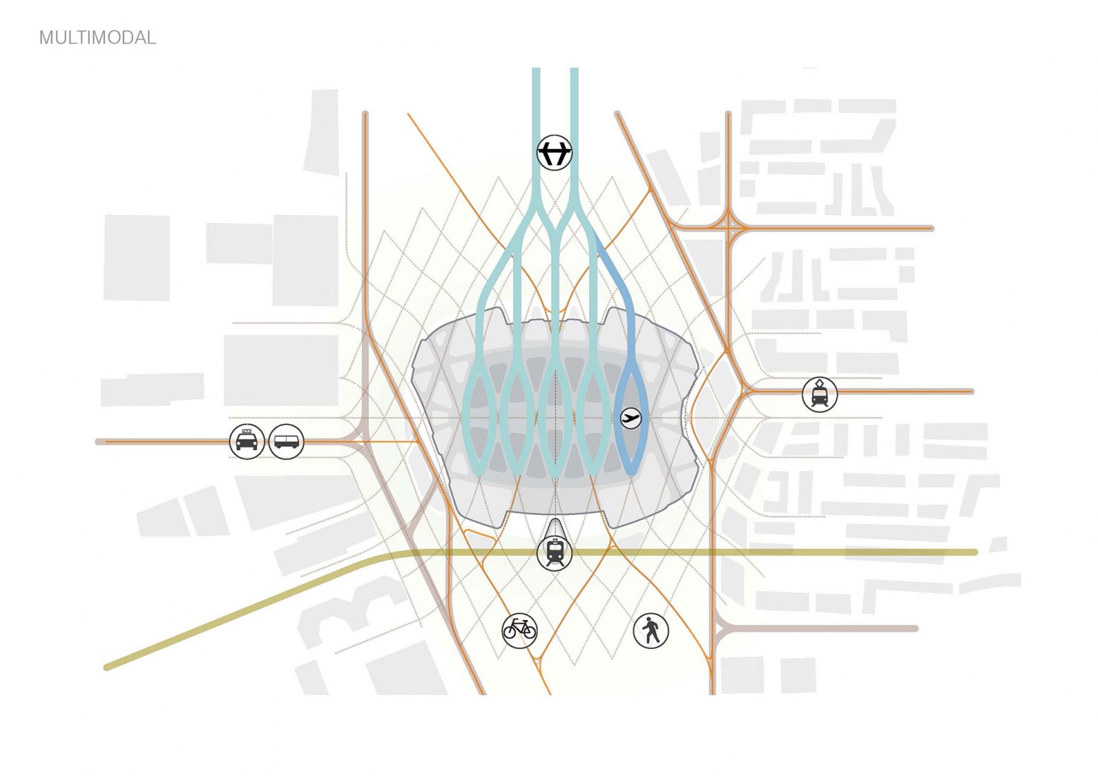 Diagrams. 'Hyperloop Station' from Amsterdam to Frankfurt by UNSFutures. Image © UNStudio