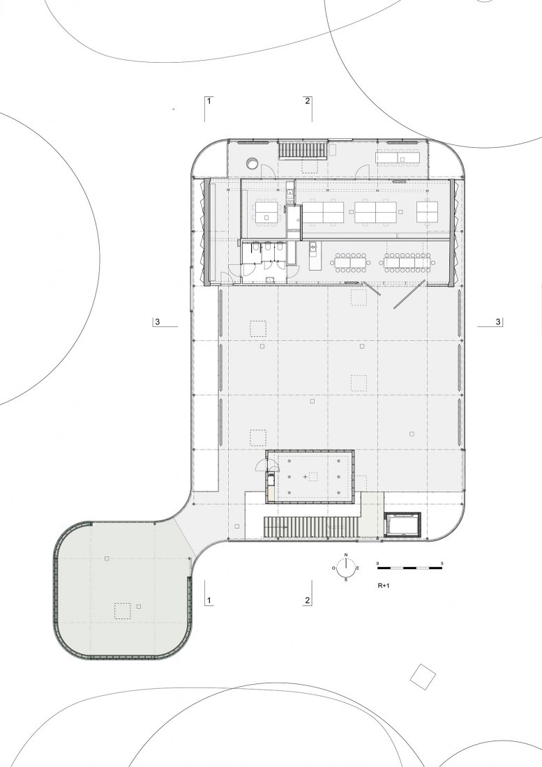 Plano planta alta. Trinkhall Museum por Atelier d'architecture Aloys Beguin - Brigitte Massart.
