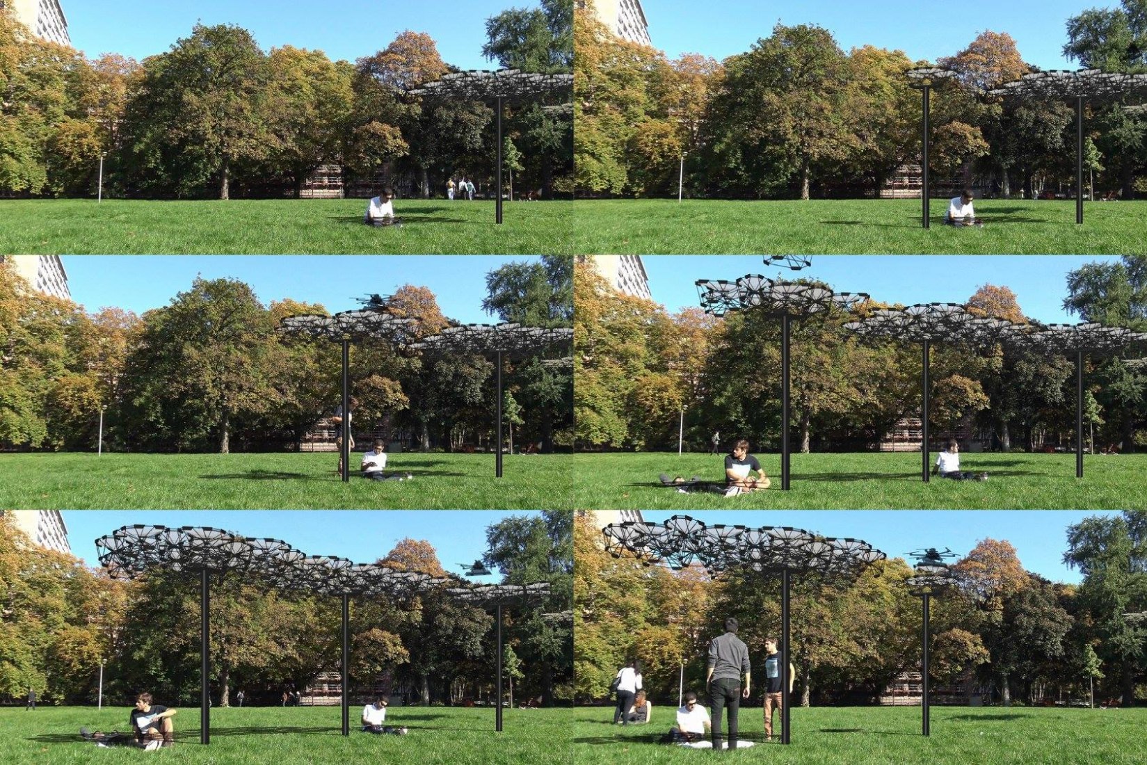 Proyecto de tesis de Cyber Physical Macro Material por Miguel Aflalo, Behrooz Tahanzadeh y Jingcheng Chen. Imagen cortesía de la Universidad de Stuttgart
