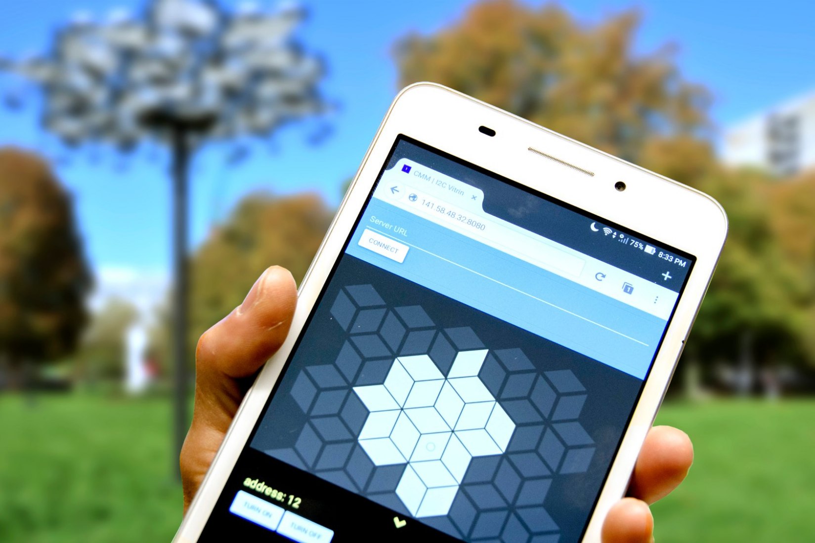 Proyecto de tesis de Cyber Physical Macro Material por Miguel Aflalo, Behrooz Tahanzadeh y Jingcheng Chen. Imagen cortesía de la Universidad de Stuttgart