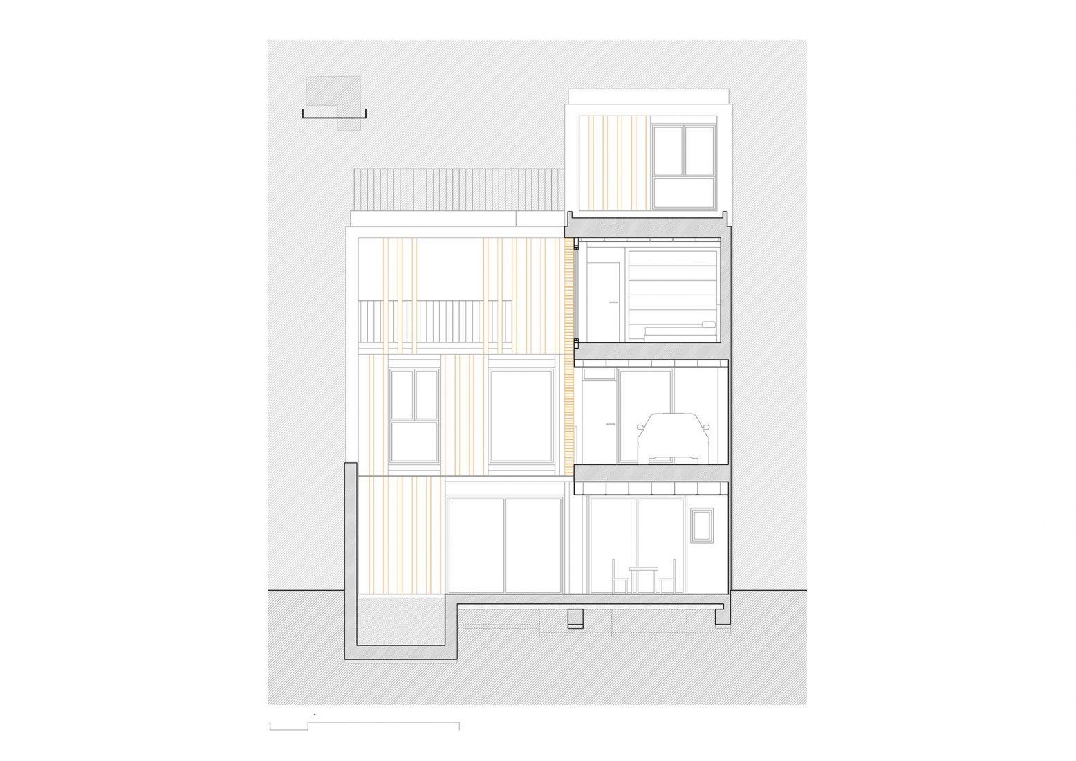 Section. Mitmac House by DANA Arquitectos.