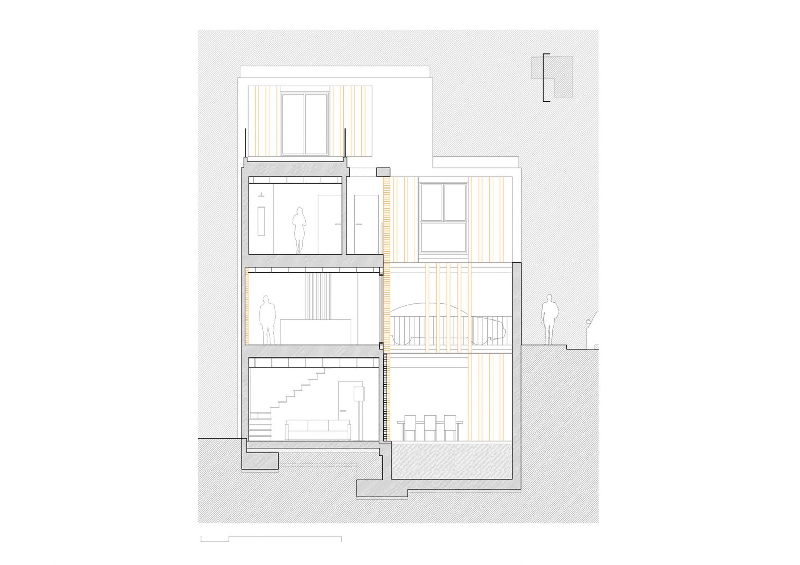 Section. Mitmac House by DANA Arquitectos.
