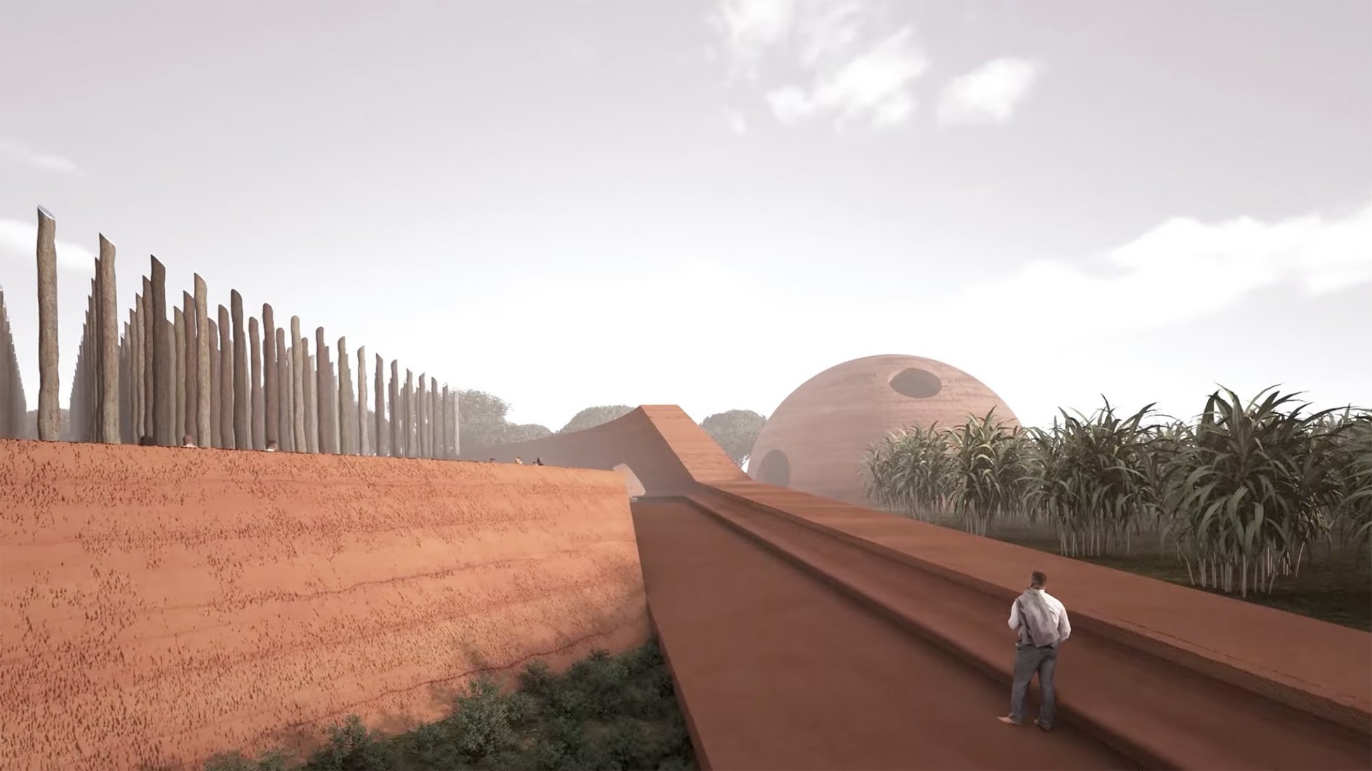 Visualización del monumento al cementerio esclavizado de Newton. Imagen cortesía de Adjaye Associates 