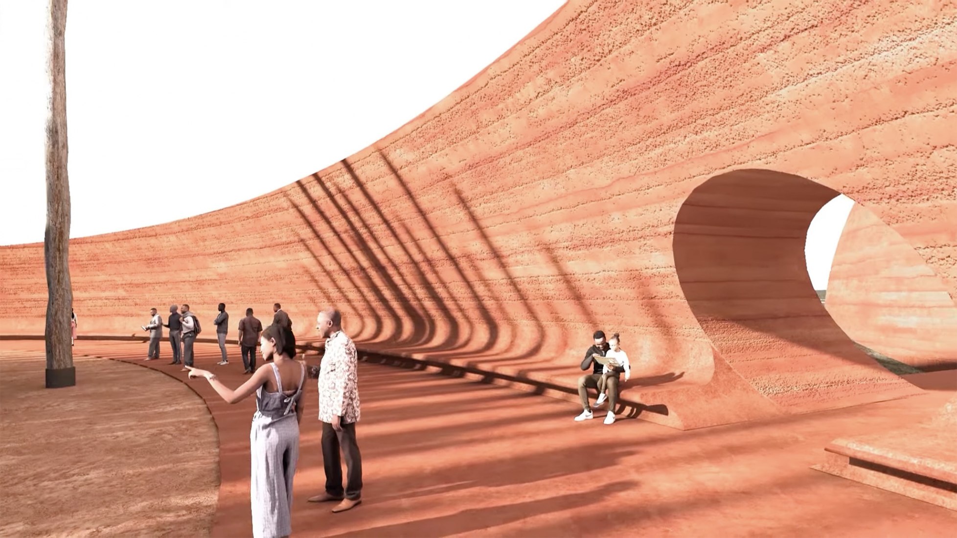Visualización del monumento al cementerio esclavizado de Newton. Imagen cortesía de Adjaye Associates 