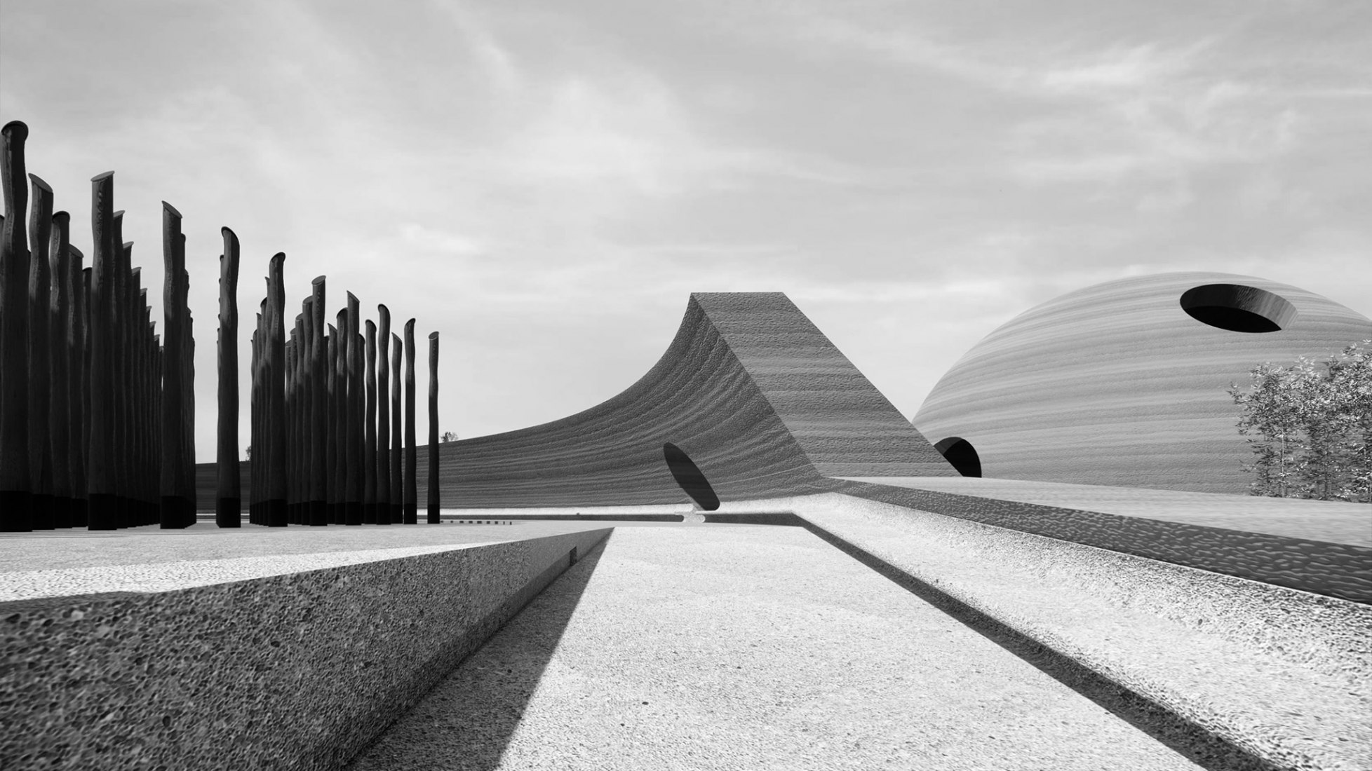 Visualización del monumento al cementerio esclavizado de Newton. Imagen cortesía de Adjaye Associates 