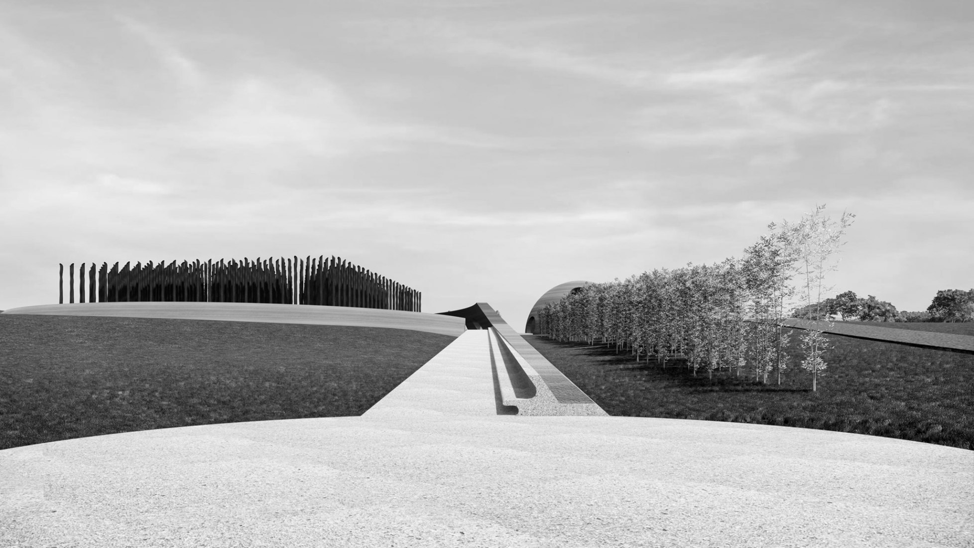 Visualización del monumento al cementerio esclavizado de Newton. Imagen cortesía de Adjaye Associates 
