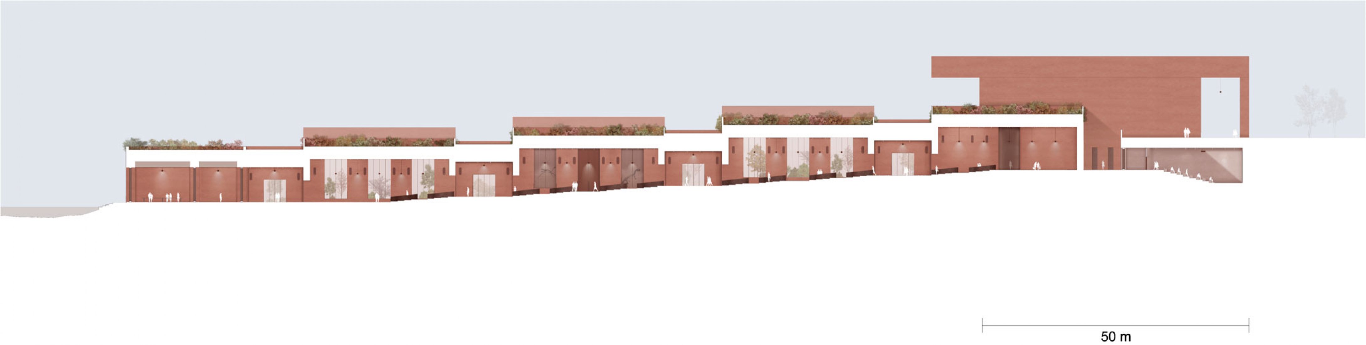 Section BB. Zhejiang Museum of Natural History by David Chipperfield Architects.
