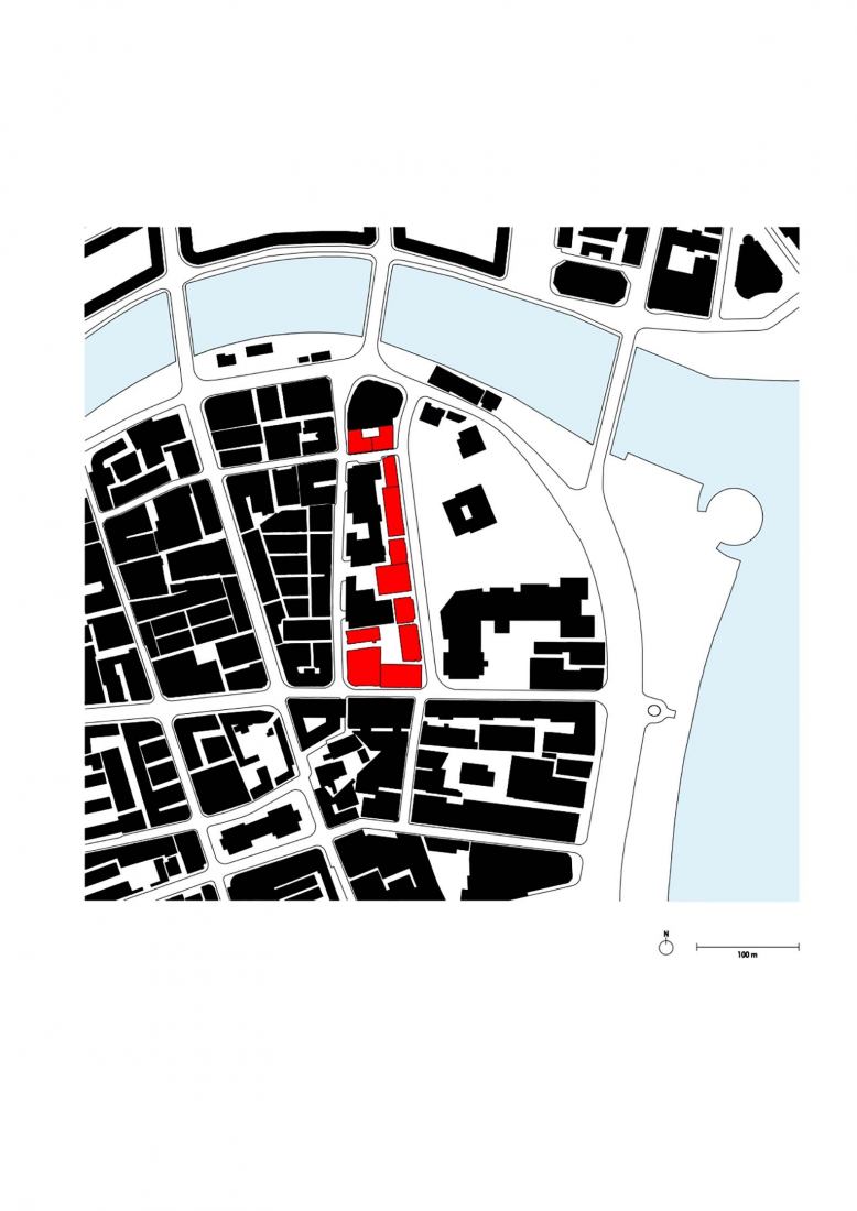Site plan. ROCKBUND project by David Chipperfield Architects. 