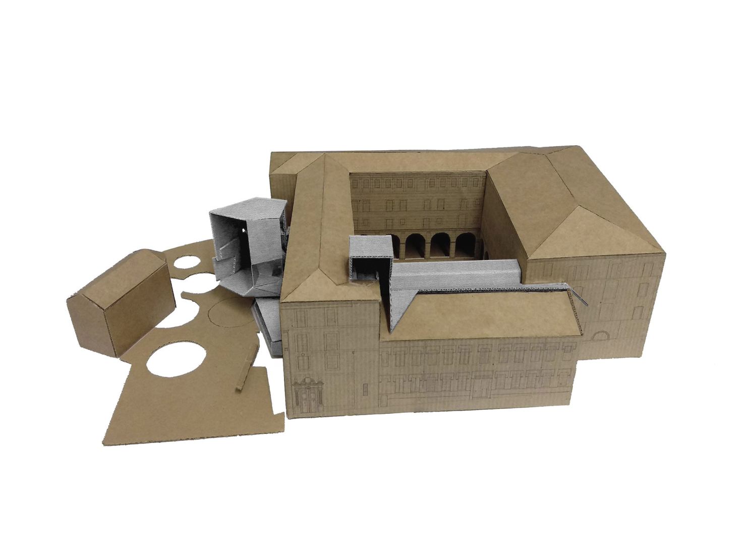 Maqueta. Nueva fachada de entrada al Museo Barroco de Cataluña por David Closes.