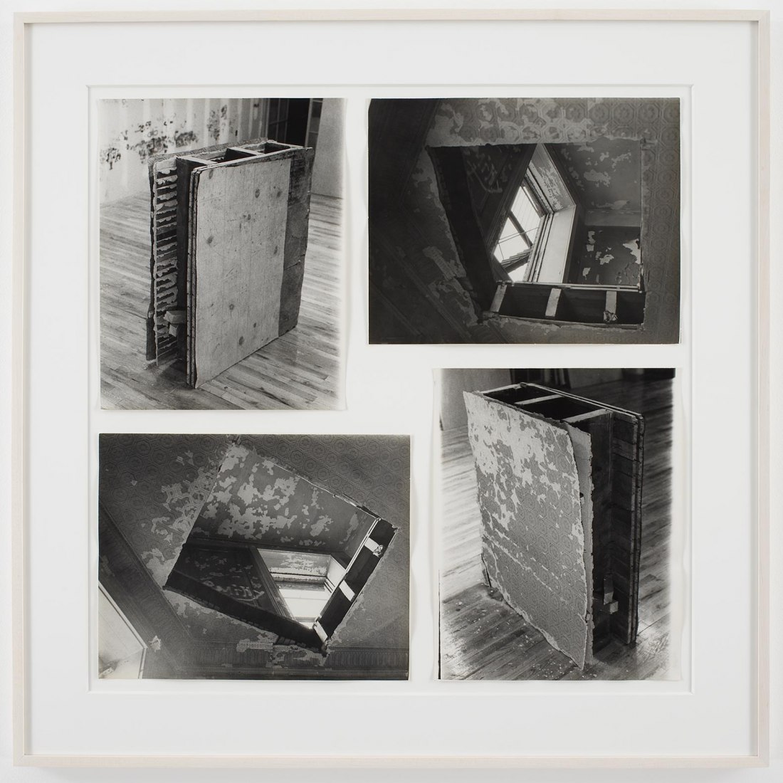 Gordon Matta-Clark Bronx Floor: Boston Road 1972 Four (4) gelatin silver prints © The Estate of Gordon Matta-Clark / Artists Rights Society (ARS), New York Courtesy The Estate of Gordon Matta-Clark and David Zwirner