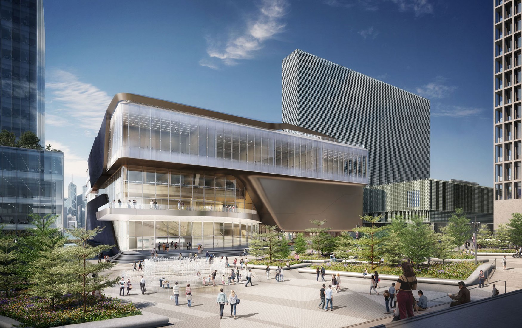 Artist square entrance. Lyric Theatre Complex by UNStudio. Image by DBOX / UNStudio