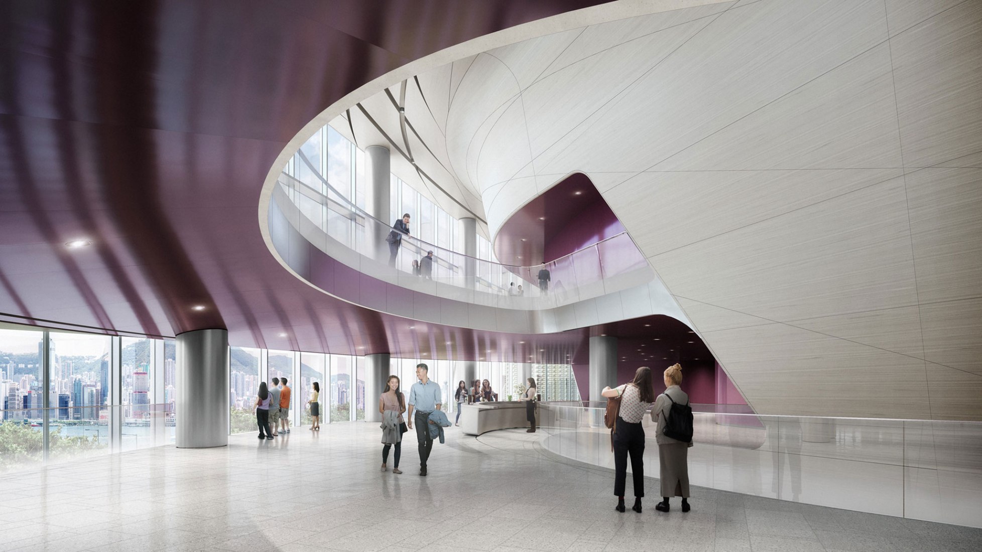 Medium Theatre entrance, rendering. Lyric Theatre Complex by UNStudio. Image by DBOX / UNStudio