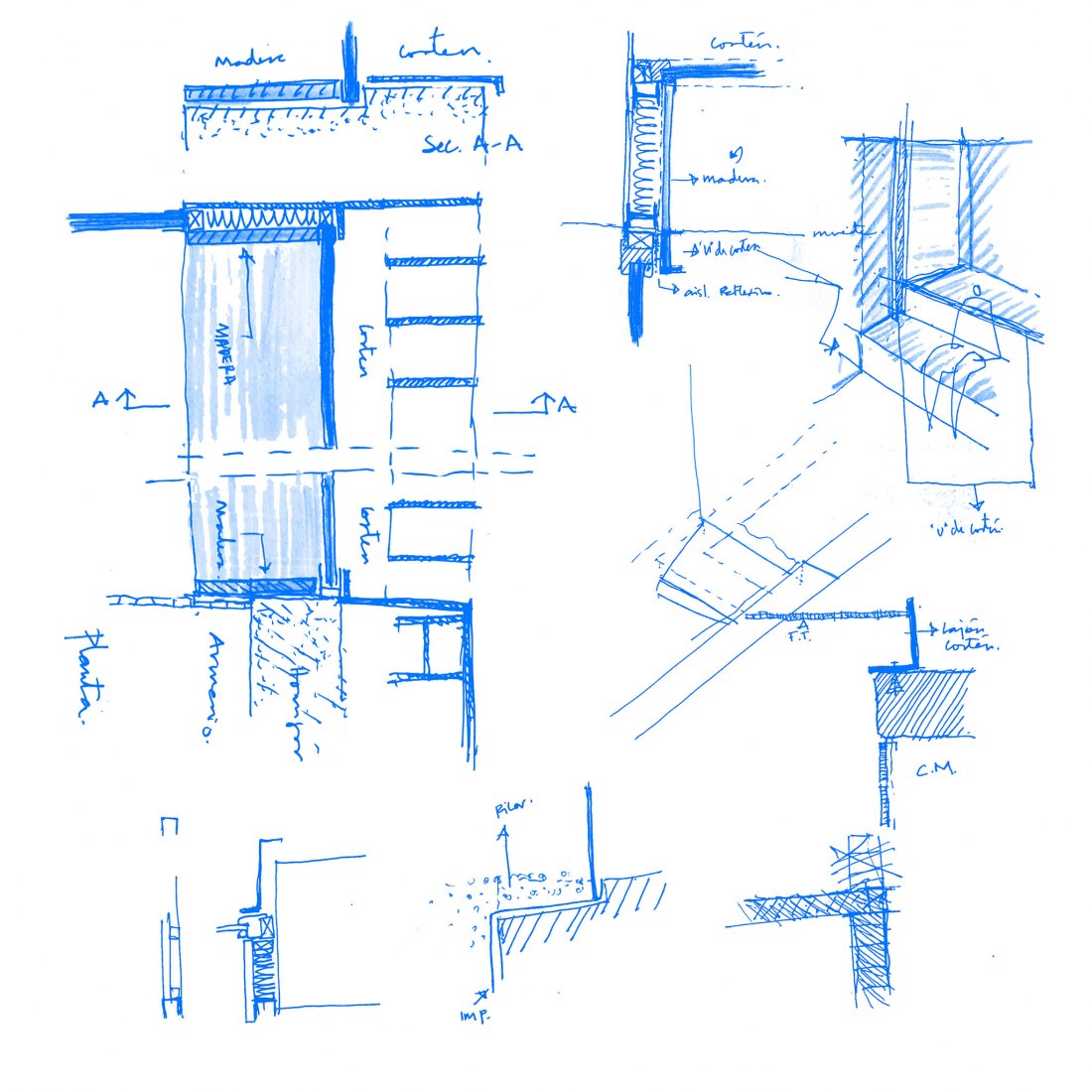 Sketch. Two-piece house by delaVegaCanolasso.