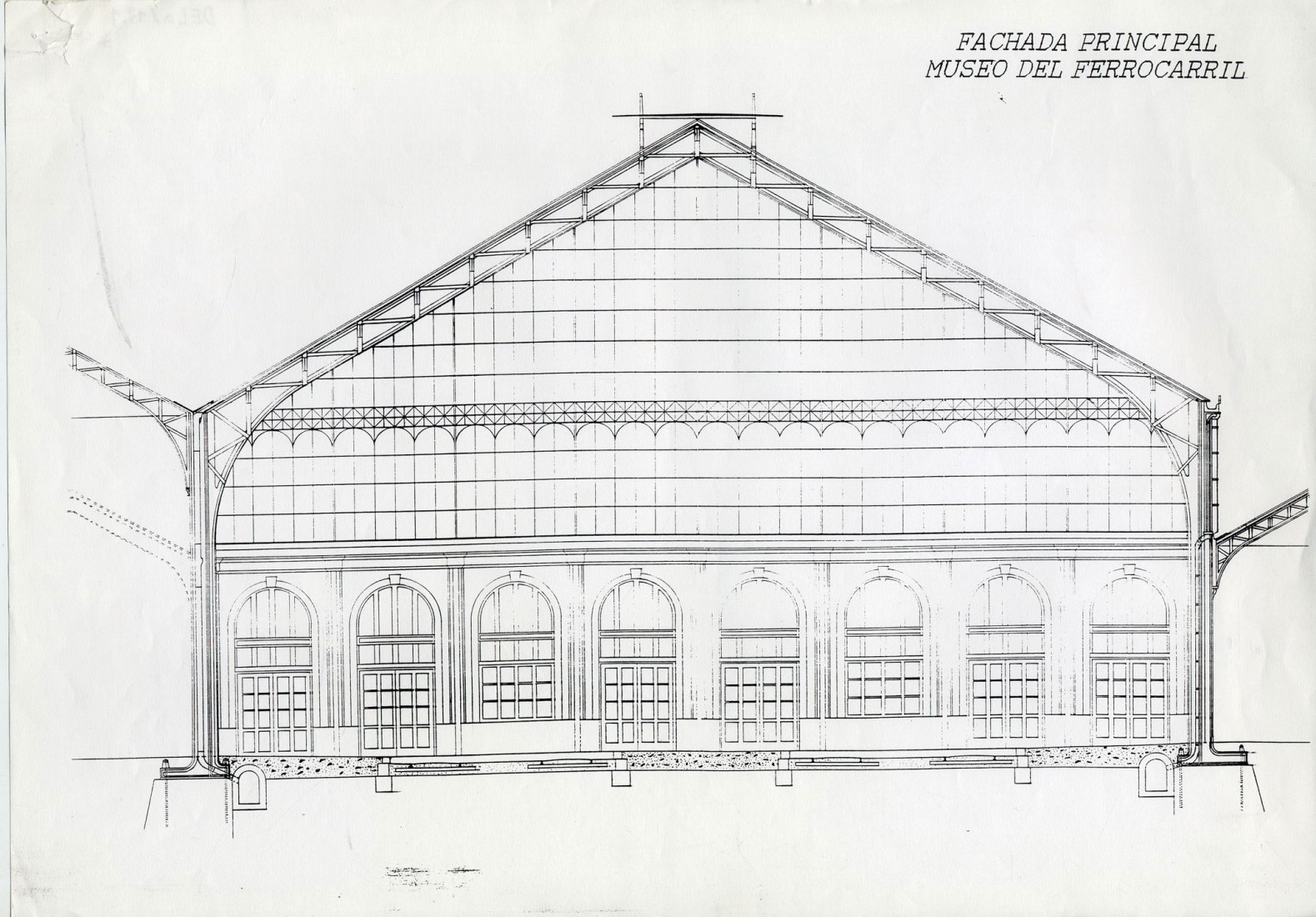 Main facade Railway Museum. Courtesy of the Department of Conservation, Historical Railway Archive of the Railway Museum (Foundation of Spanish Railways)