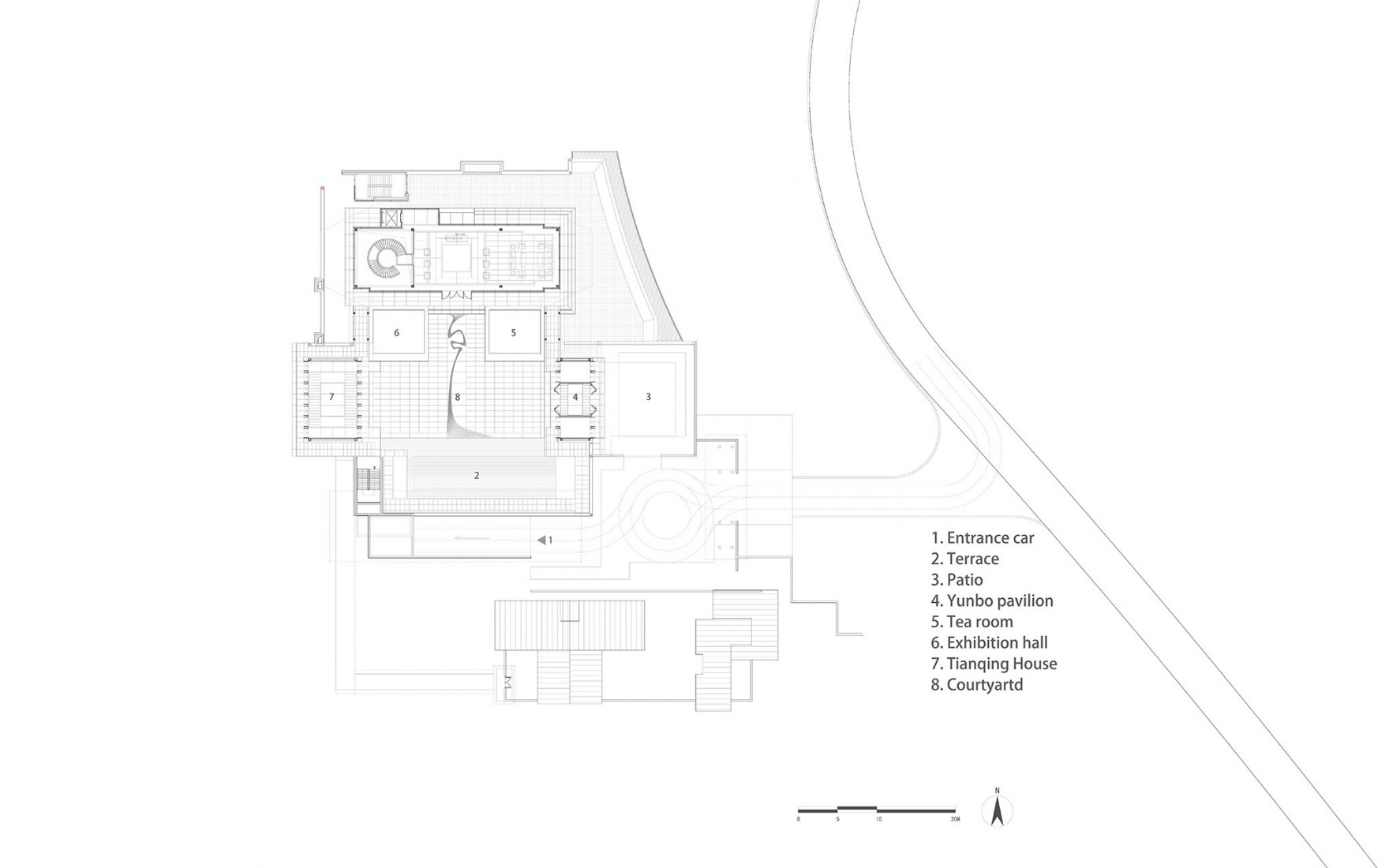 -1 level floor plan. Deqing Living House by Lacime architects.