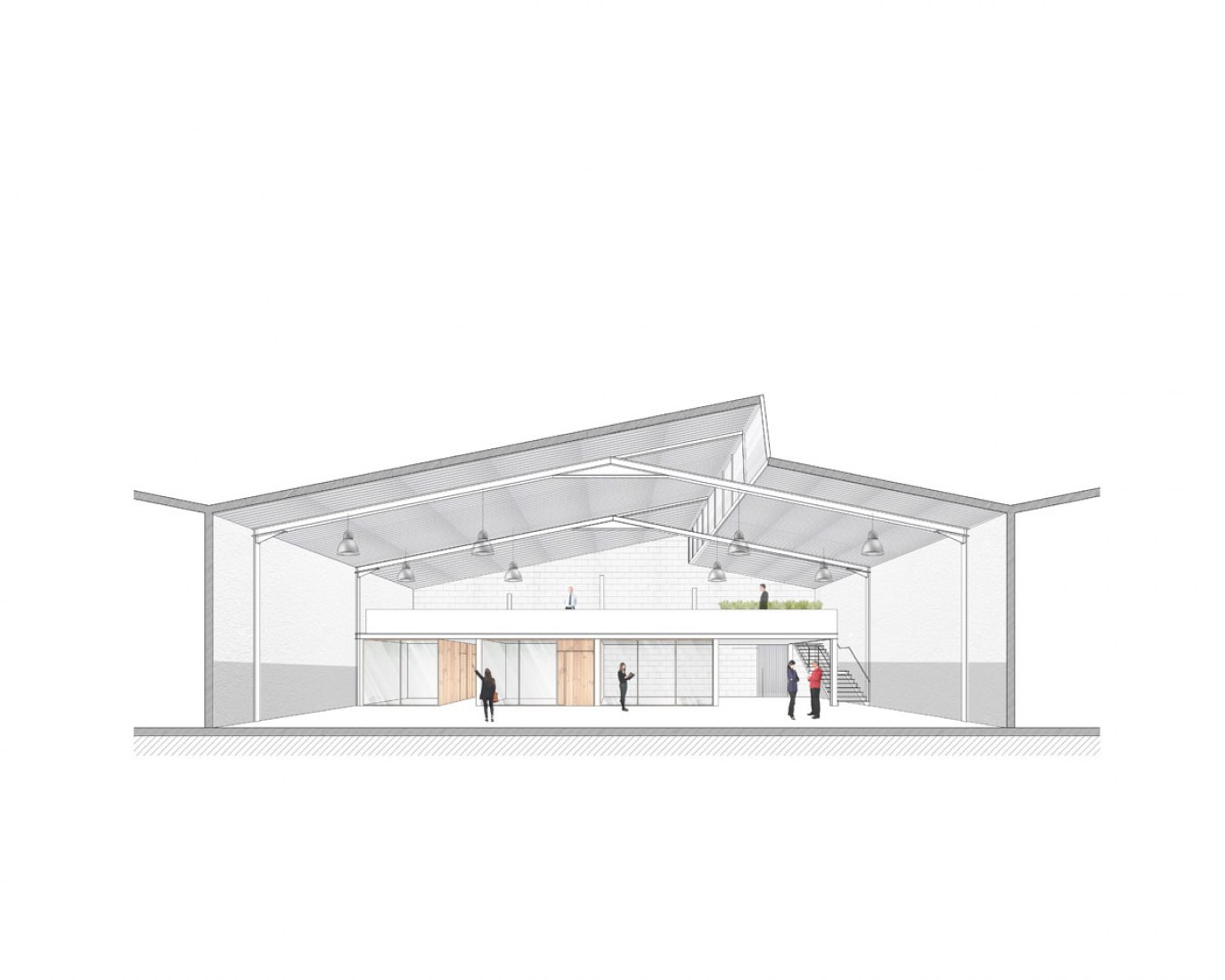 Sección. Nuevo Centro de diseño Figueras, © Miriam Castells
