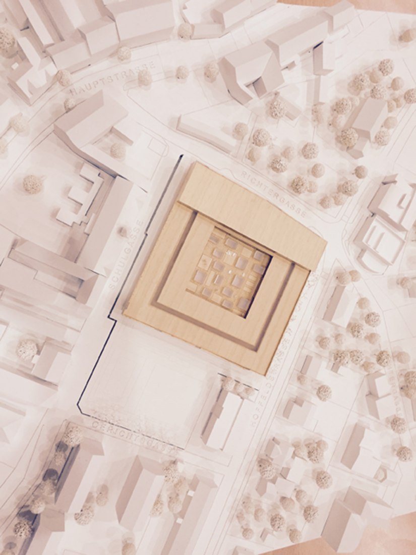 Maqueta. Complejo escolar Gloggnitz por DFA Dietmar Feichtinger Architectes