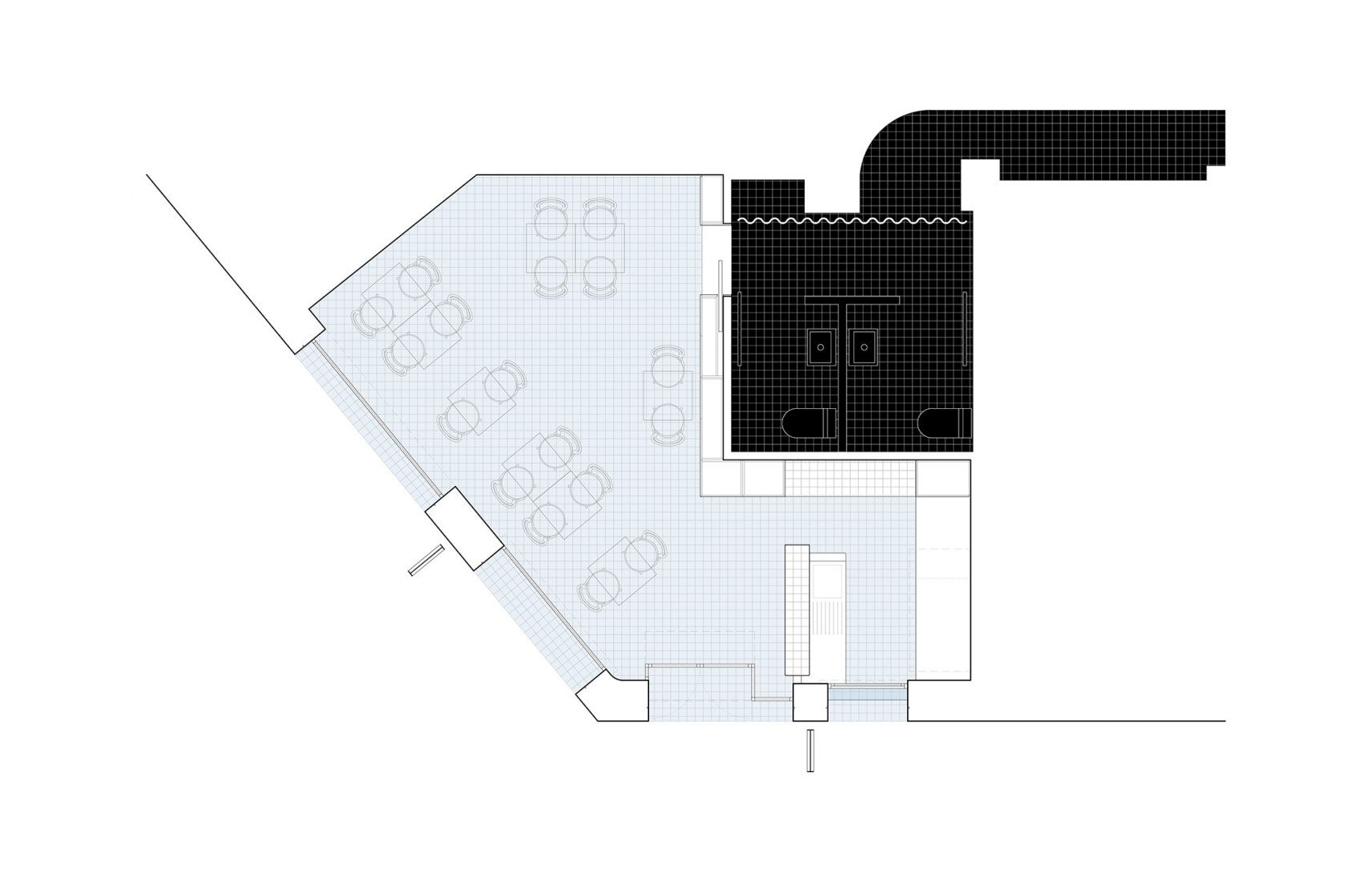 Floor plan. Zalamero Ruzafa Bar by DG estudio.