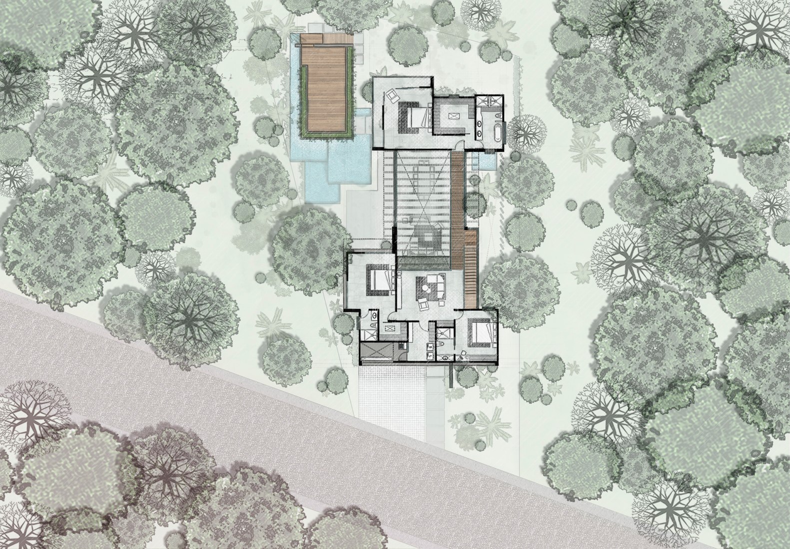 First floor. Casa Entreparotas by Di Frenna Arquitectos.