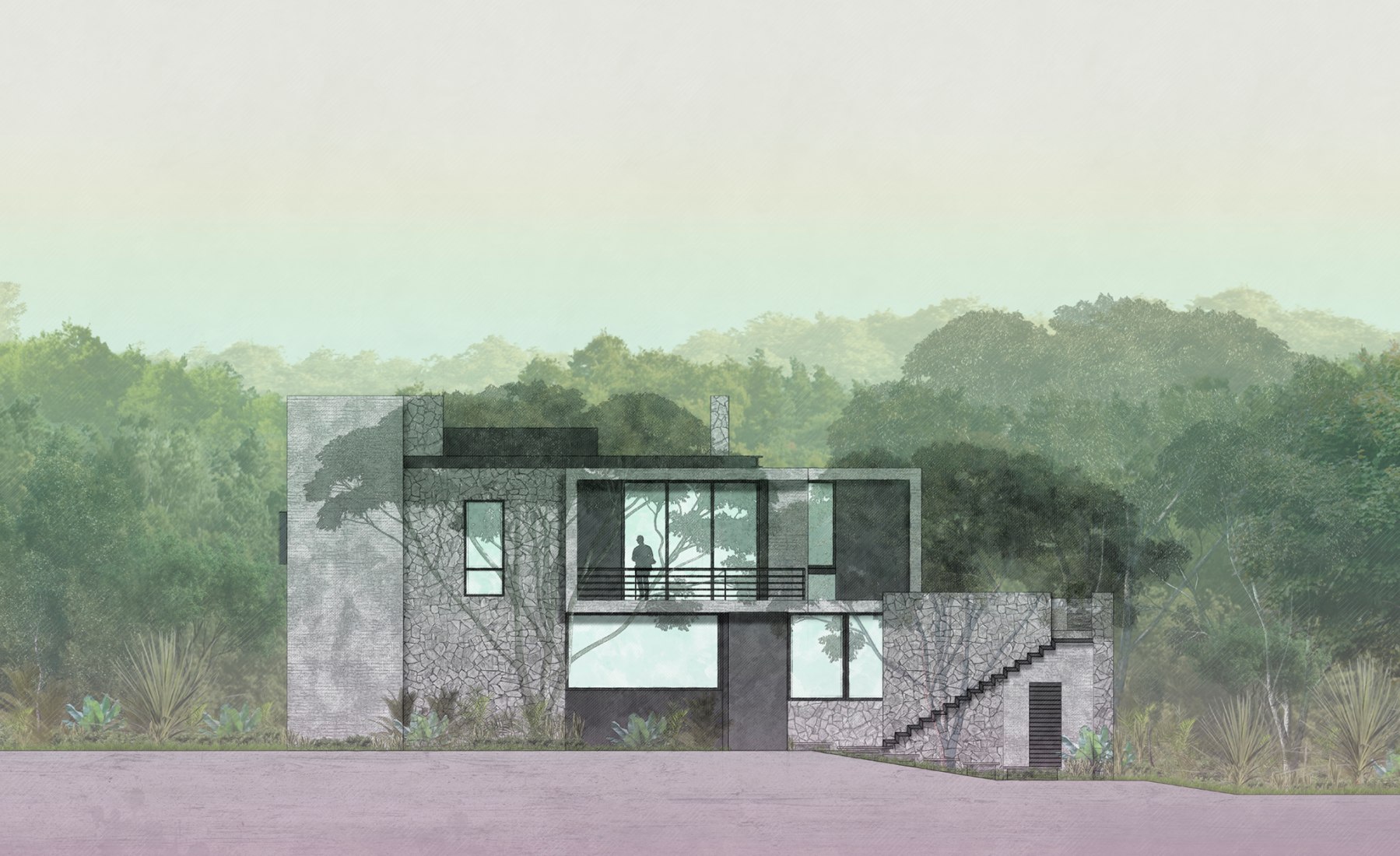 Rear Elevation. Casa Entreparotas by Di Frenna Arquitectos.