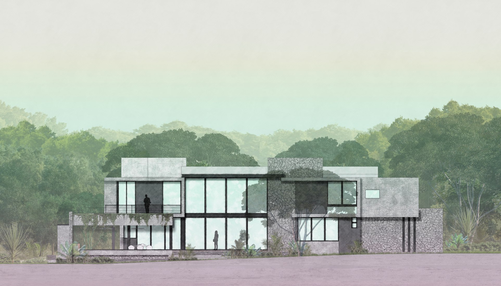 West Elevation. Casa Entreparotas by Di Frenna Arquitectos.