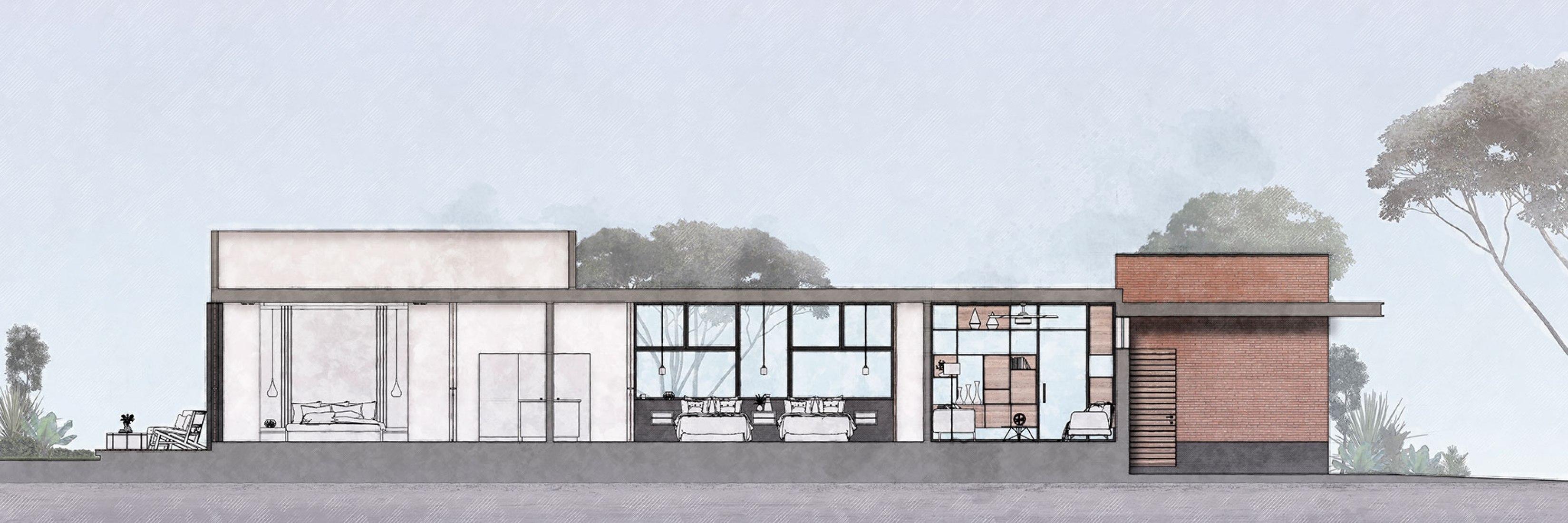 Section.  Keita house by Di Frenna Arquitectos.