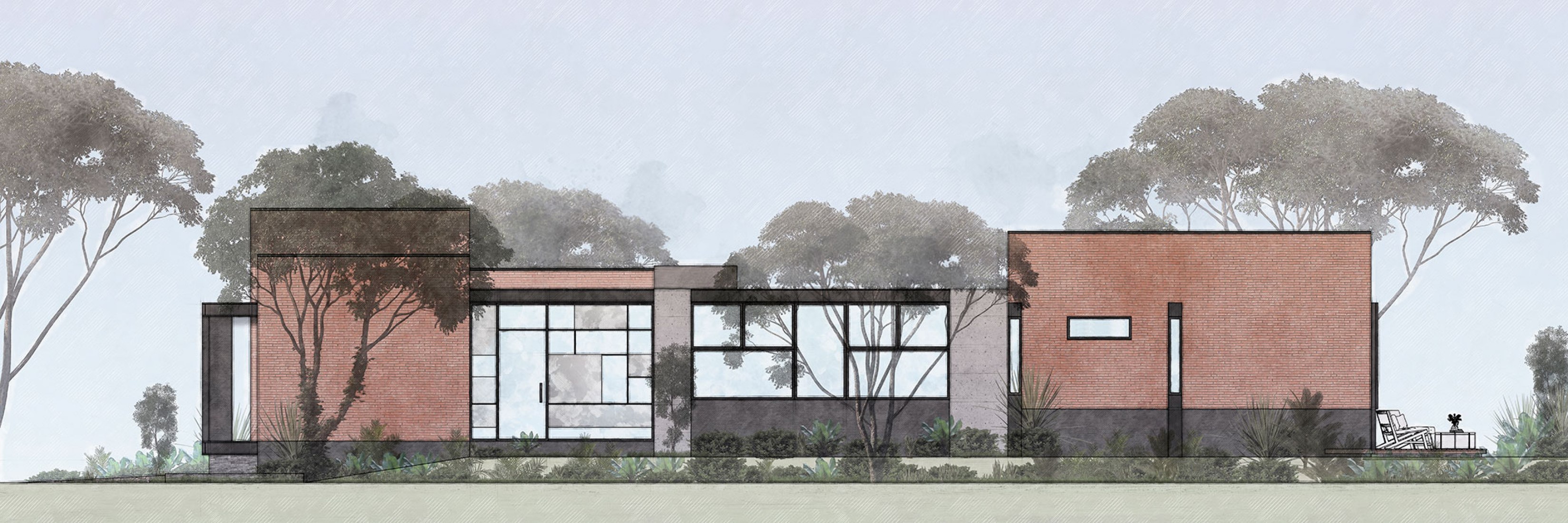 West side elevation. Keita house by Di Frenna Arquitectos.