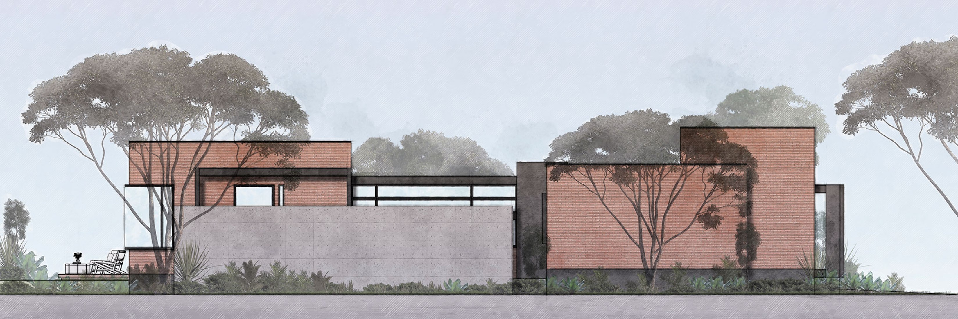 East side elevation. Keita house by Di Frenna Arquitectos.