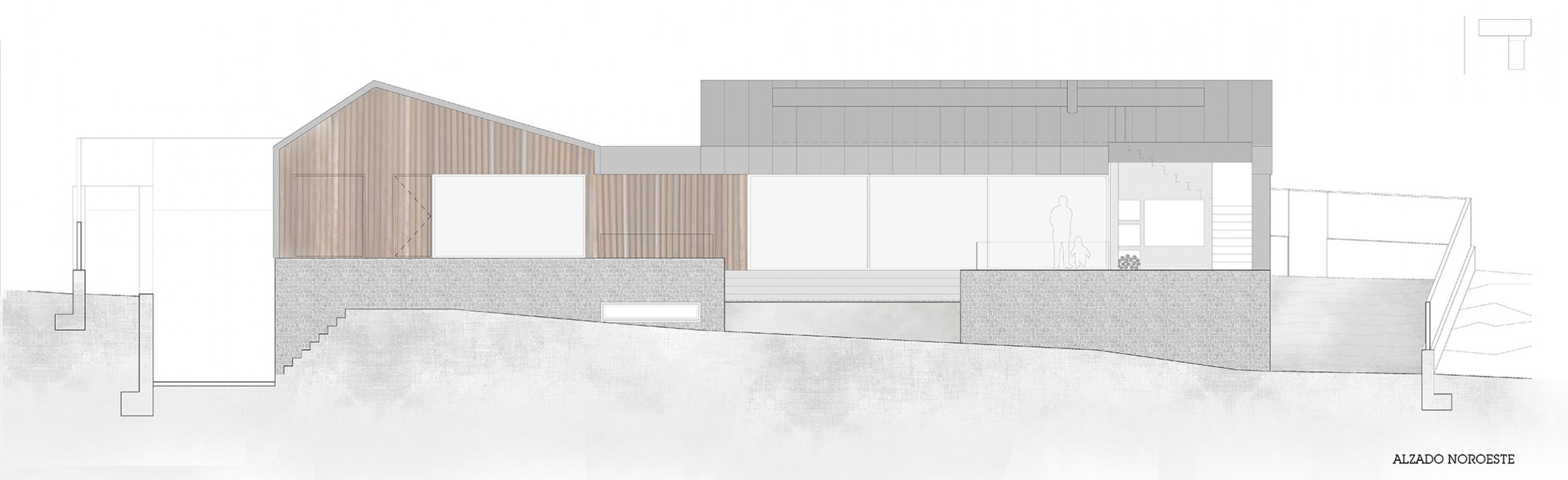 Norht west elevation. Family house AG by Díaz y Díaz Arquitectos. 