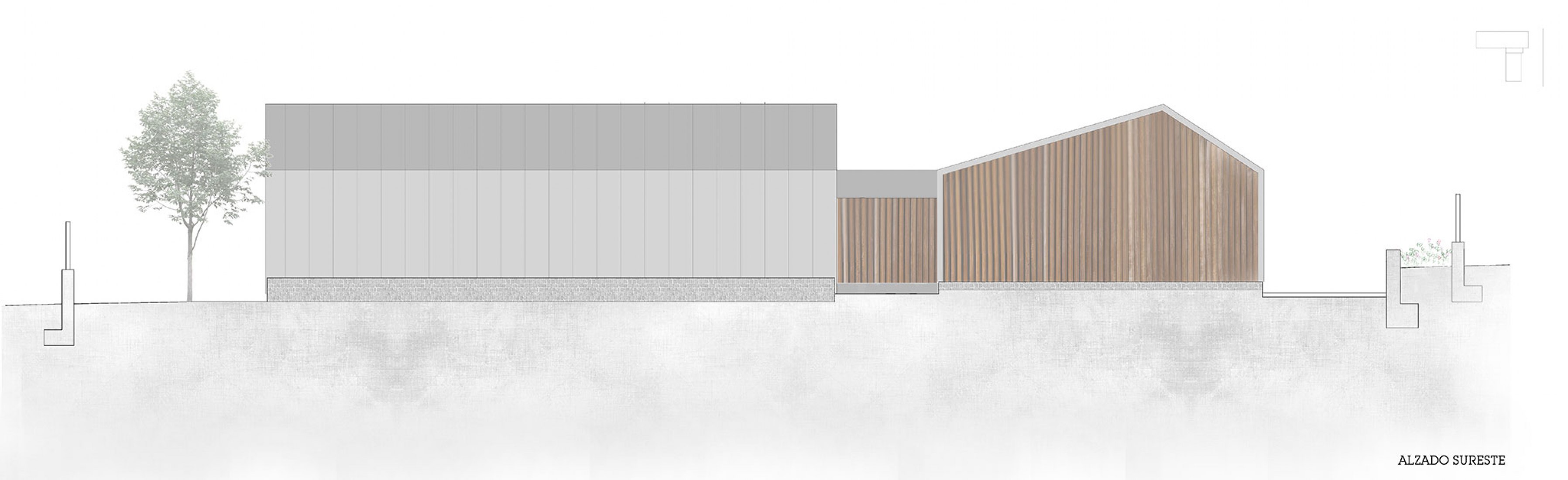 Norht south elevation. Family house AG by Díaz y Díaz Arquitectos. 