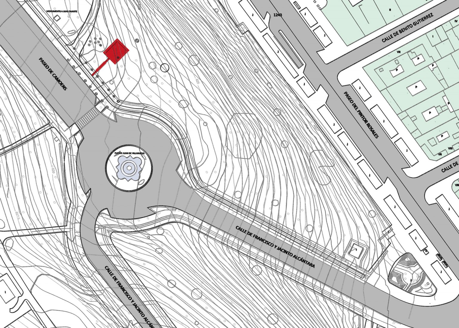 Site plan. Memorial to the victims of the Yak-42 by Diego Manuel Novo Menéndez.