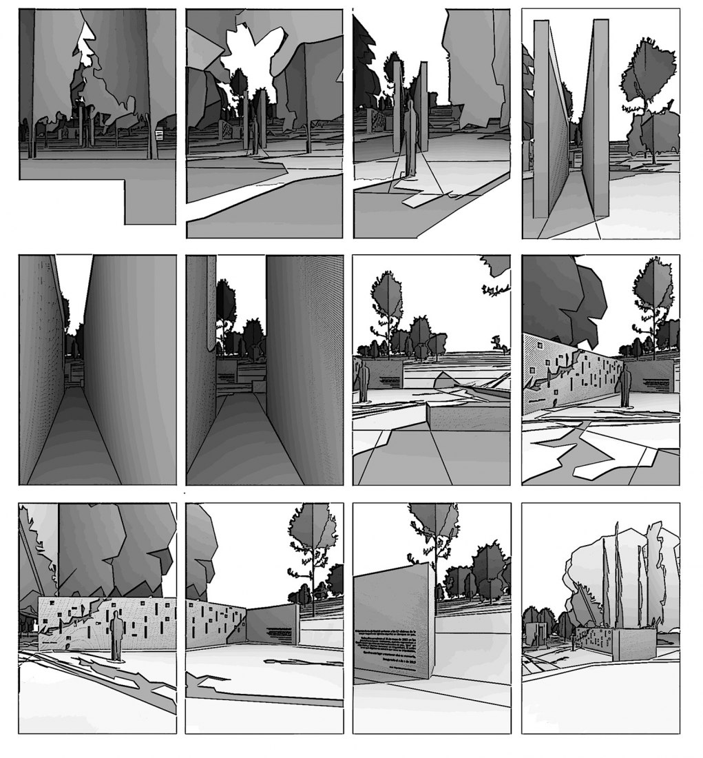 Storyboard. Memorial to the victims of the Yak-42 by Diego Manuel Novo Menéndez.
