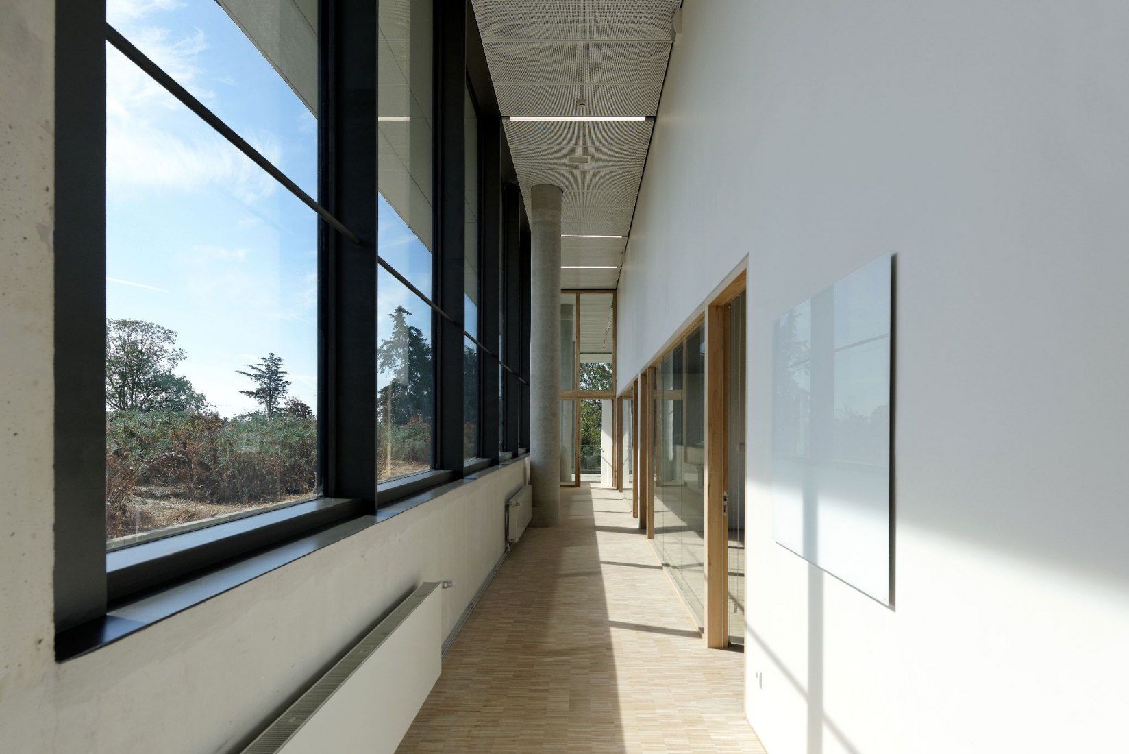 Corredor. Instituto de Neurociencia por Dietmar Feichtinger Architectes