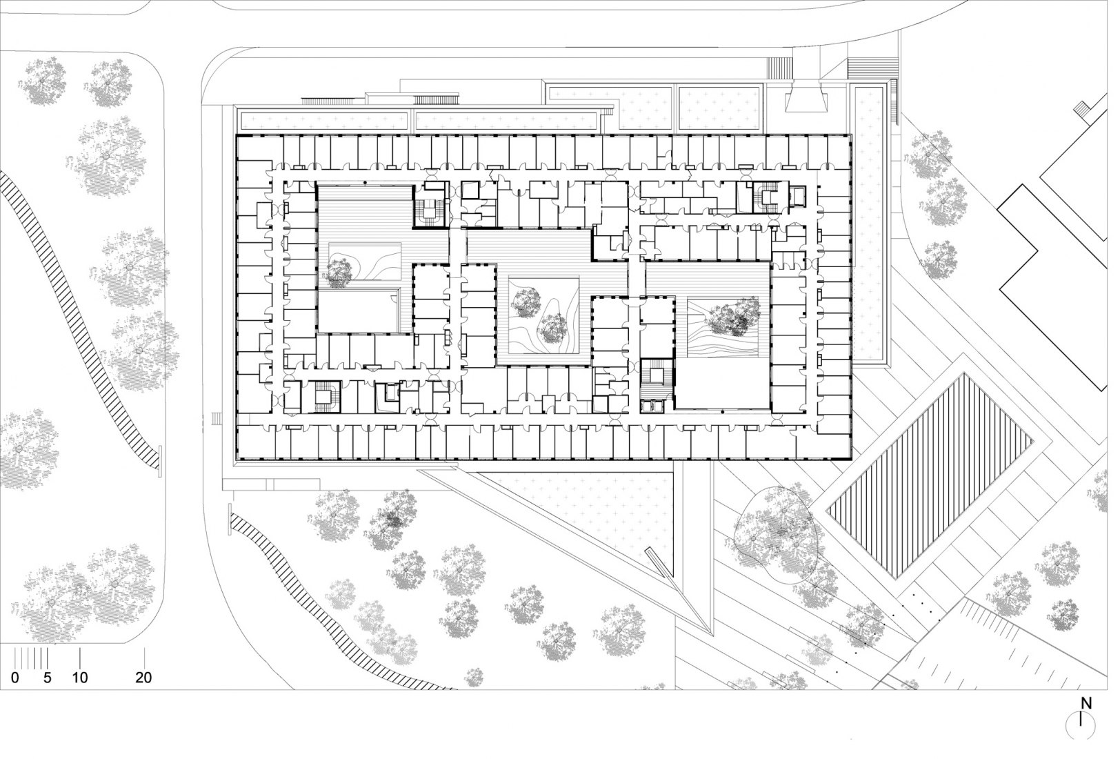 Planta quinta. Instituto de Neurociencia por Dietmar Feichtinger Architectes