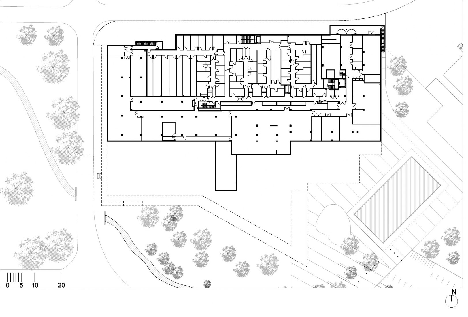 Planta sexta. Instituto de Neurociencia por Dietmar Feichtinger Architectes