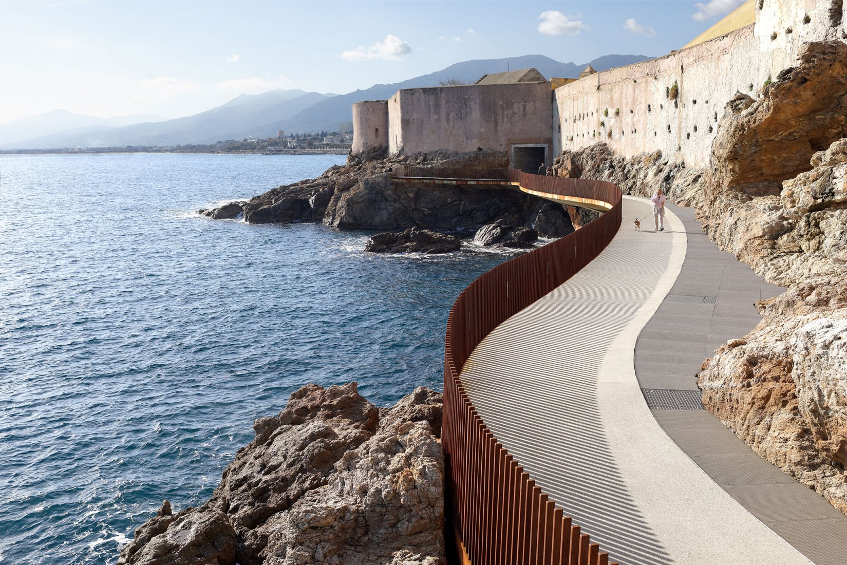 Over The Sea Walkway L Aldilonda Around The Citadel Of Bastia By over-the-sea-walkway-l-aldilonda-around-the-citadel-of-bastia-by