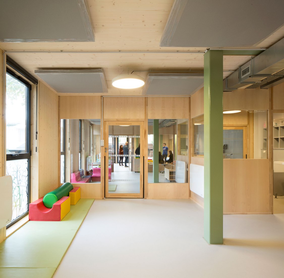 Wooden nursery in Luxembourg Gardens by Djuric Tardio Architectes. Photograph by Clément Guillaume