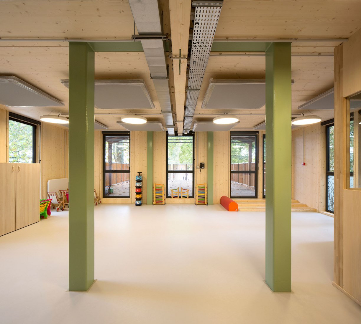 Wooden nursery in Luxembourg Gardens by Djuric Tardio Architectes. Photograph by Clément Guillaume