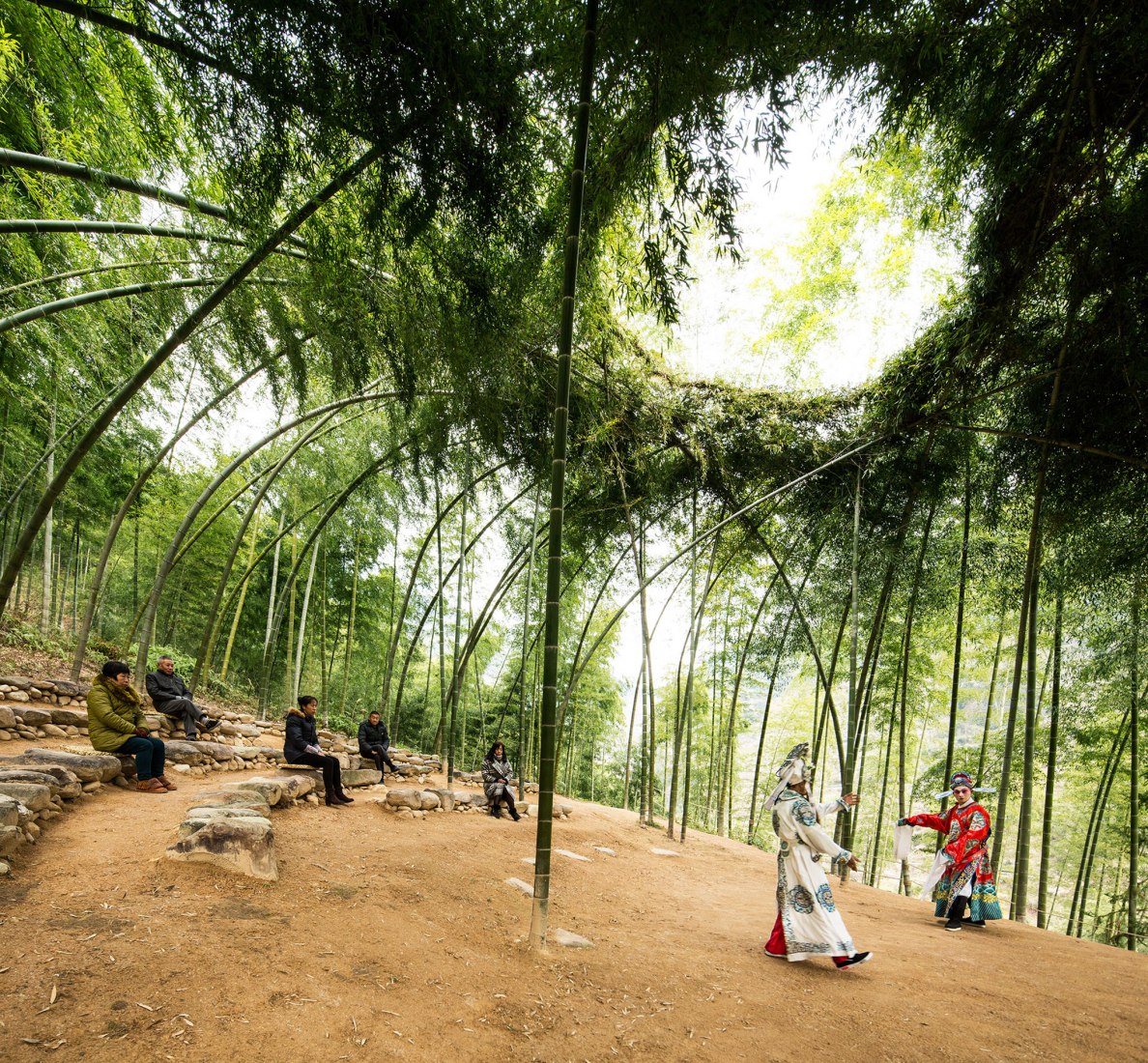Vista interior. Teatro Bambú por DnA_Design and Architecture. Fotografía por Ziling Wang