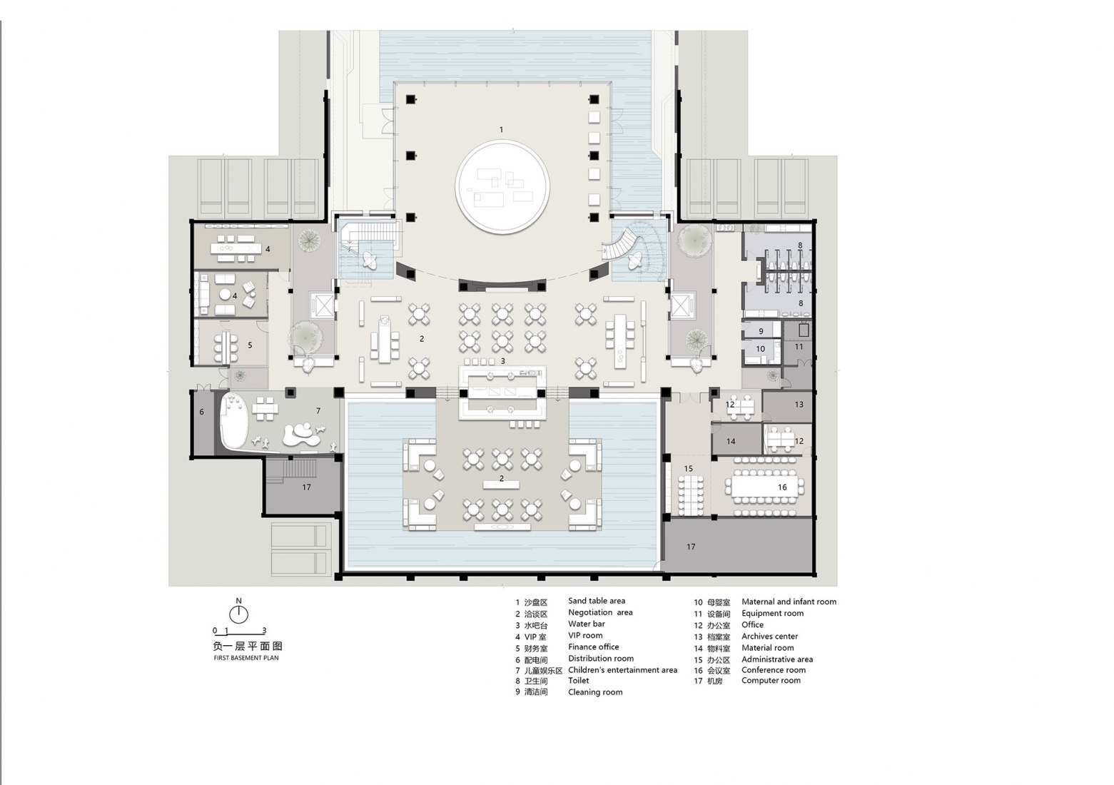 Basement floor plan. JinLin Royal Park by Do Design Group.