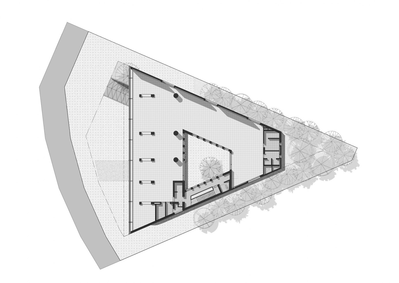 Plano de primera planta. Sede regional de LSB por Domaine Public Architects. 