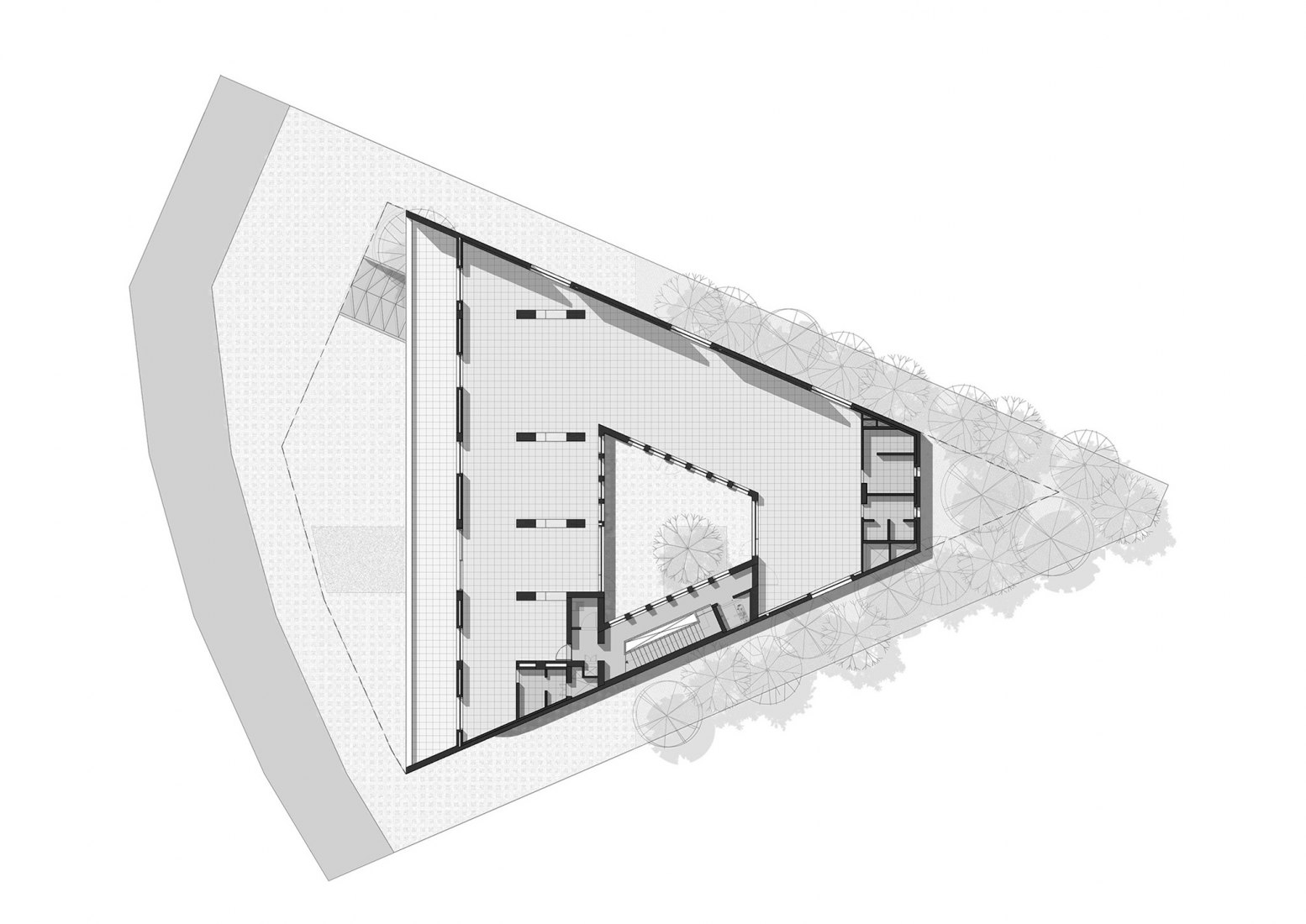 Plano de segunda planta. Sede regional de LSB por Domaine Public Architects. 