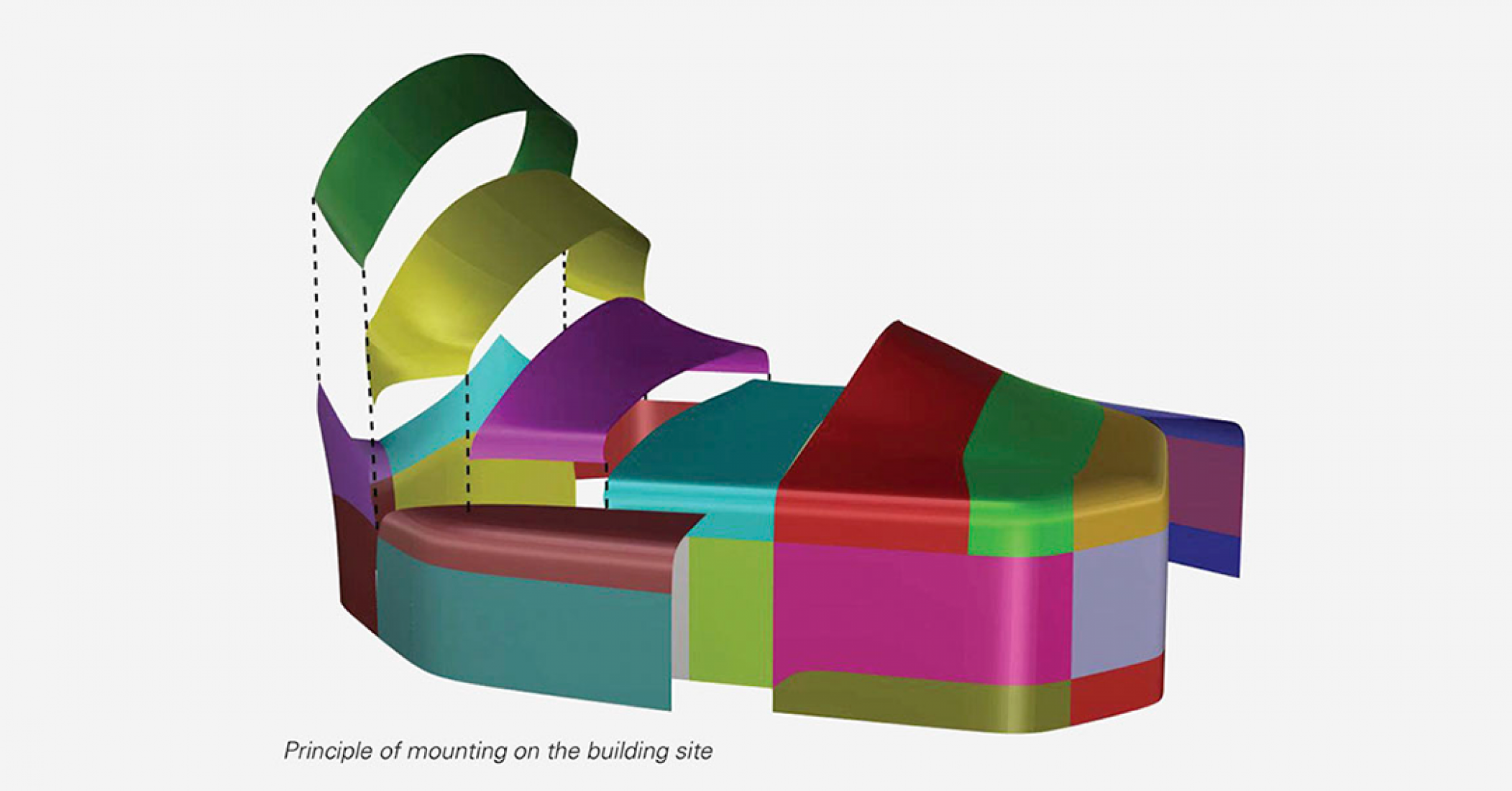 Visualización de piezas de la envolvente. Drawing Studio en UAB por CRAB Studio.
