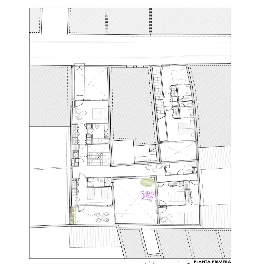 Plano de primera planta. Casa WIIK por DTR_studio architects.