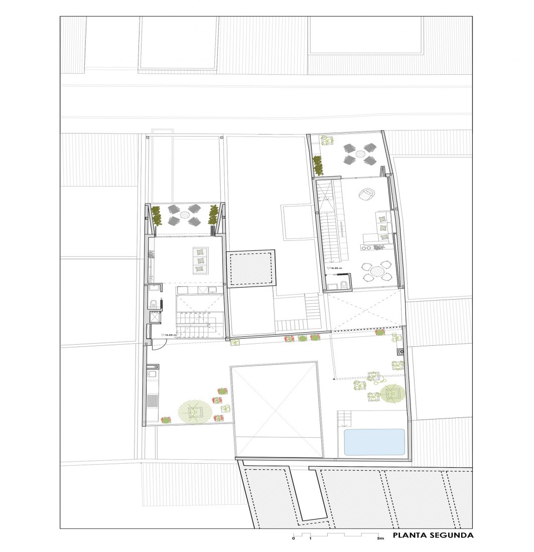 Plano de segunda planta. Casa WIIK por DTR_studio architects.